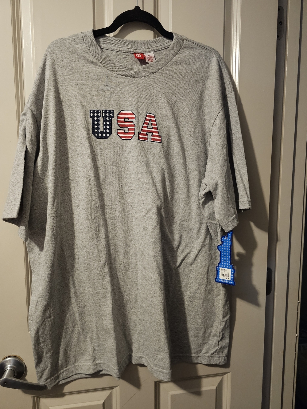 Target Gray Men's Crewneck T-Shirt with USA Graphic